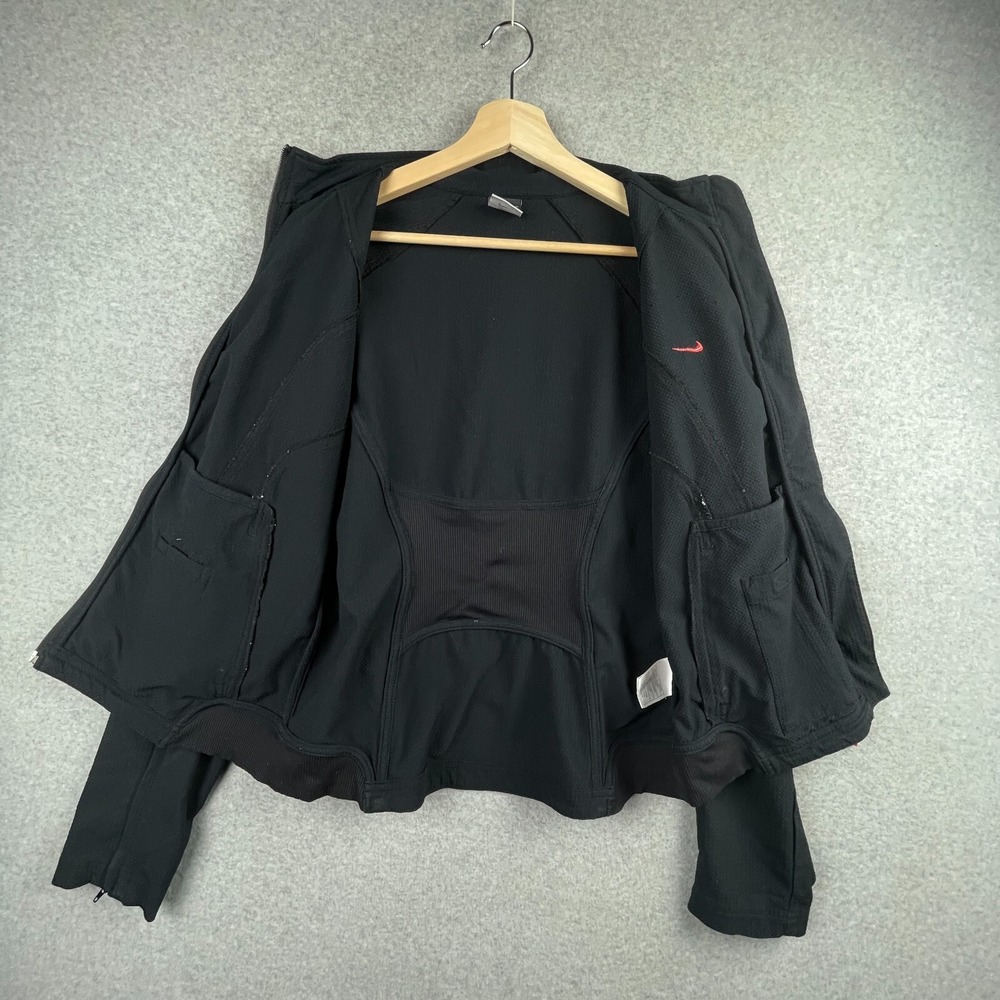Vintage Nike Jacket Womens Medium Black Full Zip Sphere Dry Track  Running - Picture 3 of 16